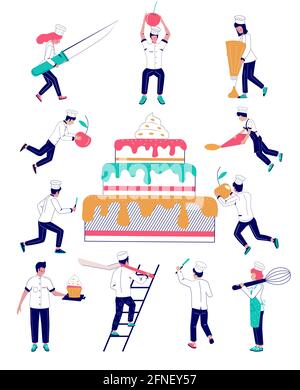 Services de confiserie, illustration de conception de style plat vectoriel Illustration de Vecteur