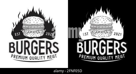 Hamburgers, grill, barbecue - logo vectoriel Illustration de Vecteur