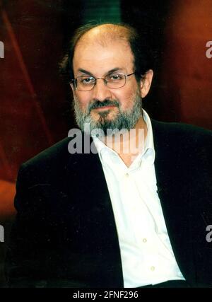 Portrait de l'écrivain britannique-indien Salman Rushdie. [traduction automatique] Banque D'Images