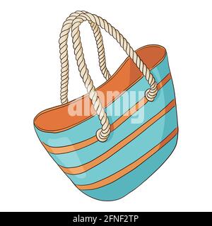 Femmes sac à main coloré vecteur isolé Illustration sur fond blanc. Sac à main estival plat pour femme Illustration de Vecteur