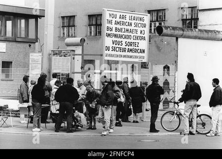 Berlin passe-à côté du côté américain de Ceckpoint Charlie à Berlin. [traduction automatique] Banque D'Images