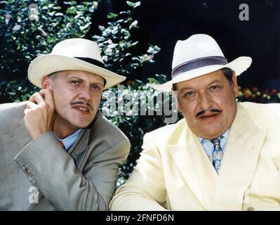 L'acteur diéther Krebs (r.) avec le comédien belge porter Goossens (l.) dans le croquis de la série 'der Dicke und der Belgier'. [traduction automatique] Banque D'Images