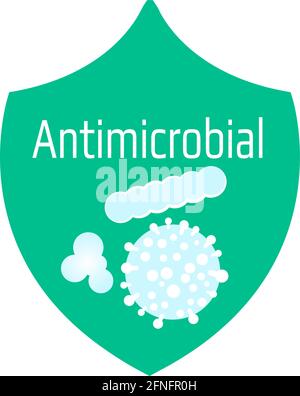 Concept de protection anti-virus à icône vecteur de bouclier antimicrobien Illustration de Vecteur