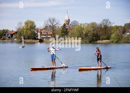 Lac Wessling en haute-Bavière, Allemagne, Europe. Banque D'Images