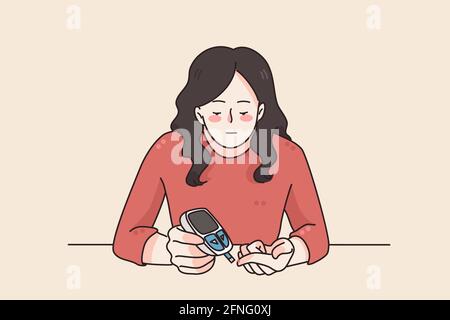 Contrôle du diabète et concept de soins de santé Illustration de Vecteur