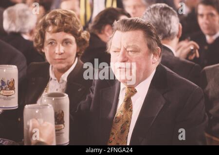 Le Premier ministre bavarois Franz Josef Strauß et sa femme Marianne Strauß à la répétition Salvator au Nockherberg, 1979. [traduction automatique] Banque D'Images