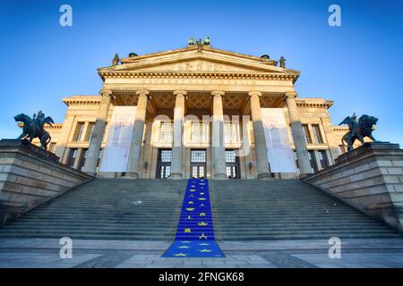 Gendarmenmarkt à Berlin, Allemagne. Vue sur cathédrale allemande et Konzerthaus Banque D'Images