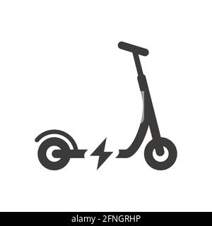 Icône vecteur noir de scooter électrique. Symbole de glyphe de scooter de moteur simple. Illustration de Vecteur