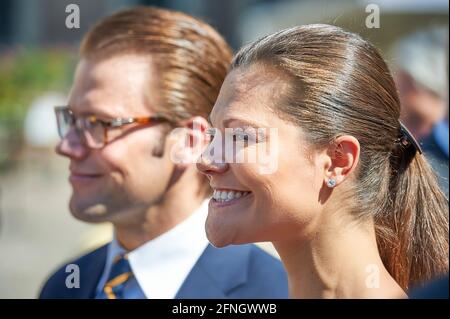 La princesse Victoria de Suède et son époux le prince Daniel Westling, duc de Västergötland à Stockholm, en Suède Banque D'Images