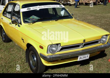 East Kurrajong, Nouvelle-Galles du Sud, Australie - 16 mai 2021. Une voiture compacte Holden Gemini TX SL des années 1970 produite en Australie. Banque D'Images