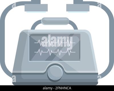 Icône de défibrillateur cardio-vasculaire. Dessin animé de l'icône de vecteur de défibrillateur cardiovasculaire pour la conception Web isolée sur fond blanc Illustration de Vecteur