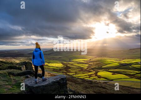 Carol à Shining Tor, Cheshire Banque D'Images
