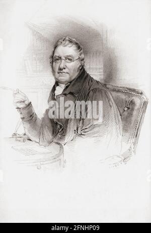 John Playfair, 1748 – 1819. Église d'Écosse Ministre, scientifique, mathématicien, professeur de philosophie naturelle. Après une gravure de James Thomson. Banque D'Images