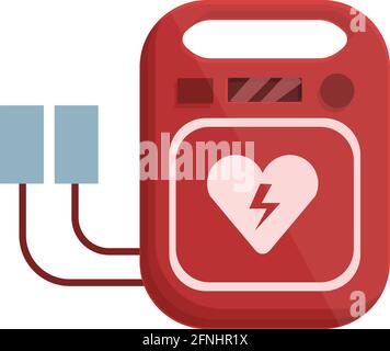 Icône du défibrillateur cardiaque. Dessin animé de l'icône de vecteur de défibrillateur cardiaque pour la conception Web isolée sur fond blanc Illustration de Vecteur