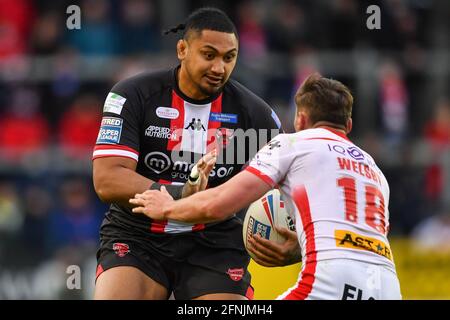 Pauli Pauli (12) de Salford Red Devils en action Banque D'Images