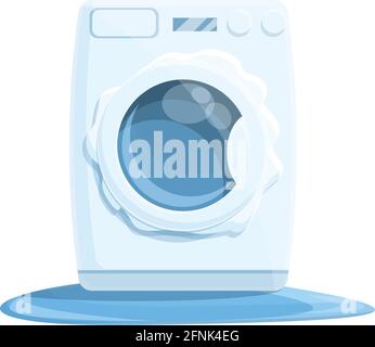 Icône de lave-linge complètement cassé. Dessin animé de l'icône vecteur de lave-linge entièrement cassé pour la conception de Web isolée sur fond blanc Illustration de Vecteur