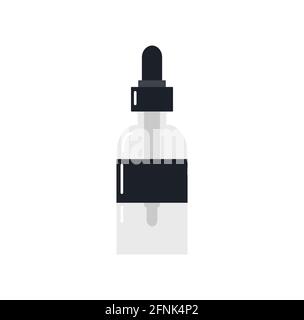 Flacon en verre avec pipette. Illustration de Vecteur