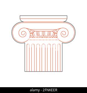 Colonne grecque de style linéaire pour la découpe et la gravure au laser. Illustration vectorielle. Illustration de Vecteur