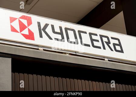 Valence, Espagne. 16 mai 2021. Logo Kyocera vu au circuit Ricardo Tormo. (Photo de Xisco Navarro/SOPA Images/Sipa USA) crédit: SIPA USA/Alay Live News Banque D'Images