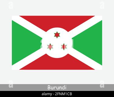 Drapeau national du Burundi. Drapeau burundais. République du Burundi bannière détaillée. Fichier de découpe d'illustration de vecteur EPS Illustration de Vecteur