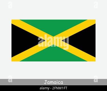 Drapeau national de la Jamaïque. Drapeau jamaïcain d'un pays bannière détaillée. Fichier de découpe d'illustration de vecteur EPS Illustration de Vecteur