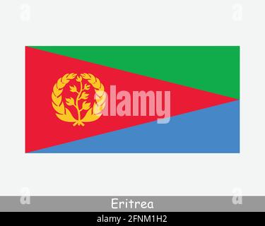 Drapeau national de l'Érythrée. Drapeau érythréen. État de l'Érythrée bannière détaillée. Fichier de découpe d'illustration de vecteur EPS Illustration de Vecteur
