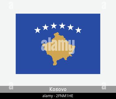 Drapeau national du Kosovo. Drapeau du pays de Kosovan. République du Kosovo bannière détaillée. Fichier de découpe d'illustration de vecteur EPS Illustration de Vecteur