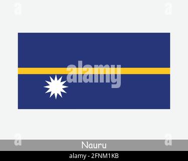 Drapeau national de Nauru. Nauruan drapeau du pays. Bannière détaillée de la République de Nauru. Fichier de découpe d'illustration de vecteur EPS Illustration de Vecteur