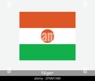 Drapeau national du Niger. Drapeau national nigérien. République du Niger bannière détaillée. Fichier de découpe d'illustration de vecteur EPS Illustration de Vecteur