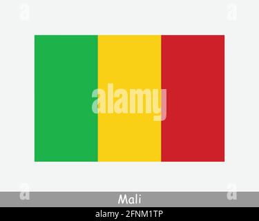 Drapeau national du Mali. Drapeau du pays malien. Bannière détaillée de la République du Mali. Fichier de découpe d'illustration de vecteur EPS Illustration de Vecteur