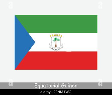 Drapeau national de Guinée équatoriale. Drapeau de pays équatoguinéen. République de Guinée équatoriale bannière détaillée. Fichier d'illustration de vecteur EPS Illustration de Vecteur