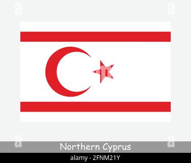 Drapeau national de Chypre du Nord. Drapeau chypriote turc. République turque de Chypre-Nord bannière détaillée. Fichier de découpe d'illustration de vecteur EPS Illustration de Vecteur