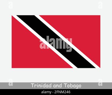 Drapeau national de Trinité-et-Tobago. Drapeau du pays trinbagonien. République de Trinité-et-Tobago bannière détaillée. Fichier de découpe d'illustration de vecteur EPS Illustration de Vecteur