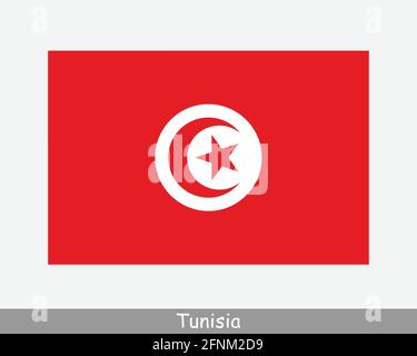 Drapeau national de la Tunisie. Drapeau tunisien. République de Tunisie bannière détaillée. Fichier de découpe d'illustration de vecteur EPS Illustration de Vecteur
