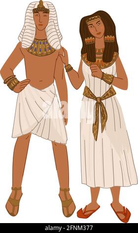 Couple égyptien, homme et femme, Égypte ancienne Illustration de Vecteur