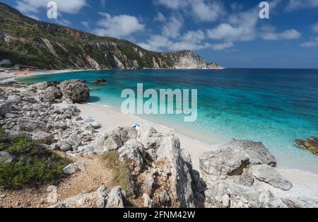 Petani Beach à Kefalonia, Iles Ioniennes, Grèce Banque D'Images