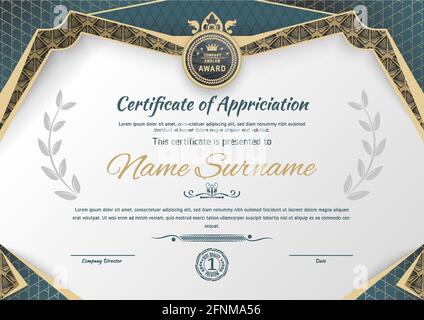 Certificat gris blanc et éléments de conception de motifs modernes. Design moderne. Illustration vectorielle. Couronne en emblème Illustration de Vecteur