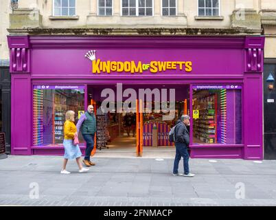 Boutique Kingdom of Sweets, Sall Street, Bath, Somerset, Angleterre, ROYAUME-UNI Banque D'Images