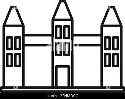 Pays icône du Parlement, style de contour Illustration de Vecteur