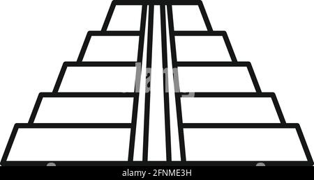 Icône de pyramide Maya, style de contour Illustration de Vecteur