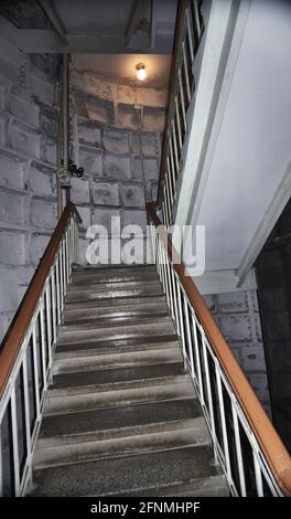 Russie, l'oblast de Samara, l'escalier de la ville de Samara dans les abris de bombe dans le sous-sol du bâtiment, le bunker de Staline est un abri anti-avion situé à Sama Banque D'Images