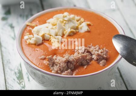 Soupe froide de gazpacho typique de l'Andalousie, Espagne Banque D'Images