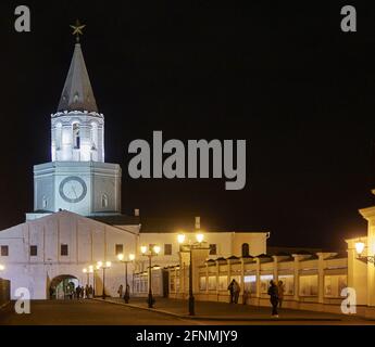 Russie, Oblast de Tatarstan, ville de Kazan Tour de Spasskaya du Kremlin de Kazan à Tatarstan Banque D'Images