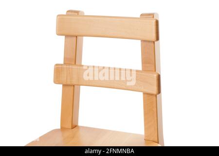 Chaise de bar moderne en bois isolée sur fond blanc. Éléments d'un tabouret de bar. Banque D'Images