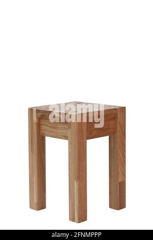 Tabouret en bois de chêne naturel. Banque D'Images