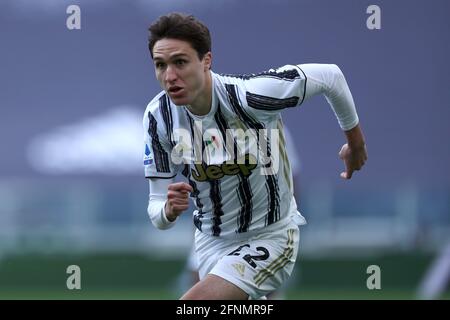 Federico Chiesa de Juventus FC regarde pendant la série UN match entre Juventus FC et FC Internazionale. Banque D'Images