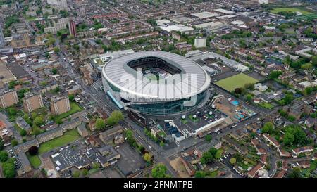 Vue aérienne du stade Tottenham Hotspur, stade du club de football Tottenham Hotspur au nord de Londres N17 OBX Britain, Royaume-Uni Banque D'Images