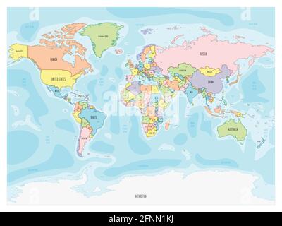 Carte du monde - dessin animé à la main Illustration de Vecteur