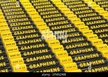 Rangées de batteries génériques Graphène. Rendu 3D Banque D'Images