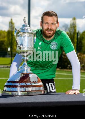 Centre de formation Hibernian Edinburgh, Écosse, Royaume-Uni. 18 mai 2021 lors de la conférence de presse de pré-match pour la finale de la coupe écossaise crédit: Alan Rennie/Alay Live News Banque D'Images